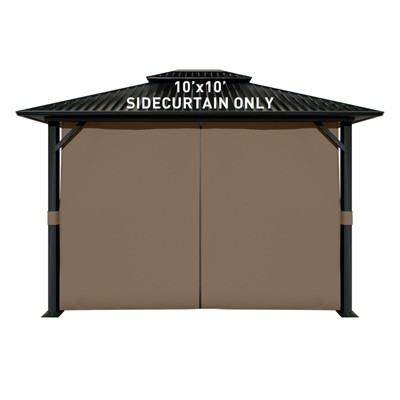 Aoodor 10' x 10' Gazebo Curtain Set Protecting Privacy Side Walls 4 Panels,Curtain Only