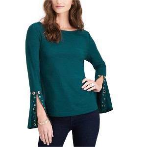 I.N.C International Concepts Womens Grommet Sleeve Pullover Blouse, Green, XX-Large - 1 of 1