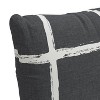 18"x18" Brush Tattersall Polyester Square Throw Pillow Charcoal - Skyline Furniture: Woven Cotton Cover, Indoor Use, Zippered - 3 of 4