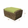 Covers&All Pelican Cove Ottoman with Water Hyacinth Wicker and Sunbrella Cushion, 30 in L x 20 in W x 15 in H - 4 of 4