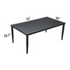 DOMETOUR Outdoor Patio Aluminum 40"x70" Rectangle Dining Table with Tapered Feet & Umbrella Hole, Black - 4 of 4