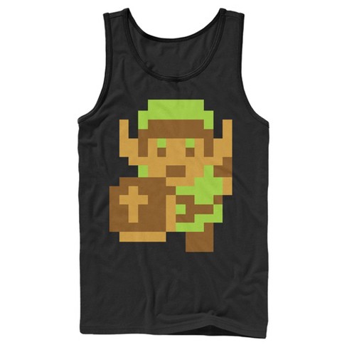 Men's Nintendo Legend Of Zelda Pixel Link Tank Top - Black - Medium : Target