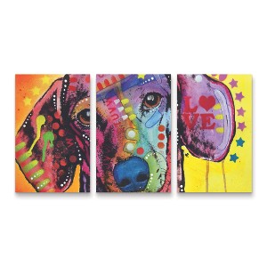 Trademark Fine Art -Dean Russo 'Tilt Dachshund Love' Canvas Art - 1 of 3