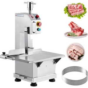 Stainless Steel Heavy Duty Countertop Meat Bandsaw with 2 Blades 0-0.71 Inch Cutting Thickness, 850W Frozen Meat Slicer for Frozen Beef, Pork, Fish - 1 of 4