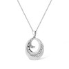 Haus of Brilliance Silver Pave-Set Diamond Accent Fashion Circle Pendant Necklace - 4 of 4