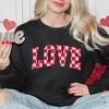 Simply Sage Market Women's Graphic Sweatshirt Distressed Love Checkered - 2 of 4