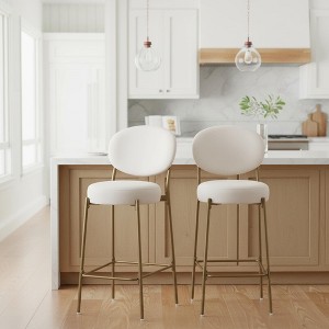 Homy Casa 29" Upholstered Velvet Bar Stools Set of 2 - 1 of 4