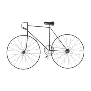 Metal Bike Wall Decor with Seat and Handles Black - Olivia & May: Iron Artwork, Rectangular Pedal Detail, Indoor Display - 1 of 4