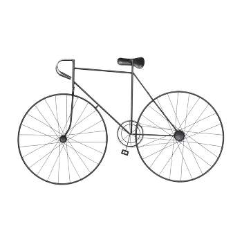 Metal Bike Wall Decor with Seat and Handles Black - Olivia & May