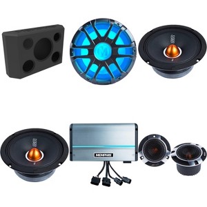 Memphis MM1024 10" Marine Subwoofer and SRXPT SRX 4" Pro Tweeters and SRXP62V2 SRX Pro 6.5" with MM900.6V 6-Channel  Marine Amplifier and All-In-On... - 1 of 4