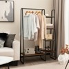 Tangkula Metal Garment Rack Freestanding Clothes Closet Storage Organizer with Shelves - 3 of 4
