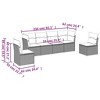 vidaXL Garden Sofa Set Brown PE rattan 6-piece set Adjustable Feet - 3 of 4