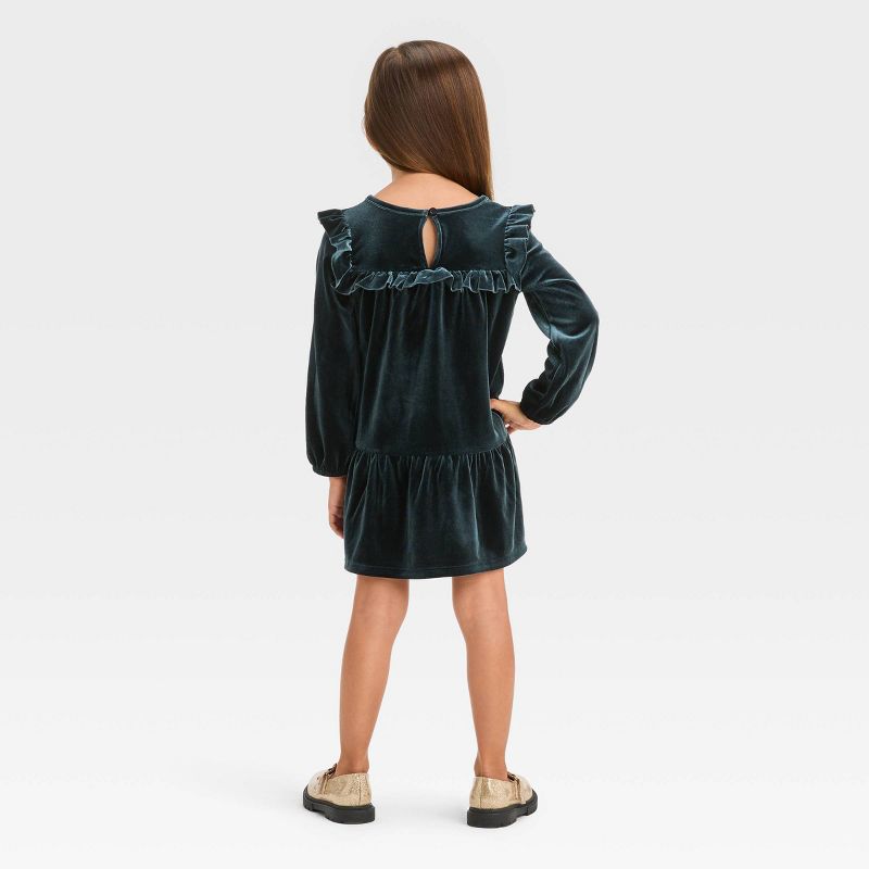 Toddler Girls' A-Line Velour Long Sleeve Dress - Cat & Jack™, 3 of 11