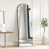 Spassway Arched Wood Full Length Mirror with Bracket Decorative Freestand Mirror Accent Wall Mirror for Living Room Bedroom Black - 3 of 4