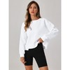 ATHLECHIC Women's Crewneck Fleece Oversized Fashion Fall Outfits Pullover Hoodless Tops Cropped Sweatshirt - 2 of 4