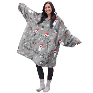 Catalonia Women's Oversized Flannel Blanket Hoodie - Cozy Wearable Plush Fleece Pullover, Soft Lounge Sweatshirt for Home, Camping, Outdoor Comfort - 1 of 4