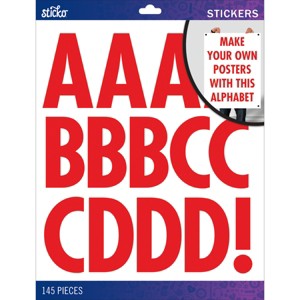 Sticko Alphabet Stickers - Futura Extra Large, Red Glitter, 145pcs - 1 of 1