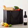 Okuna Outpost 10 Pack Extra Large Black Reusable Grocery Bags for Shopping and Small Business, 15.75 x 10 x 13 In - 2 of 4