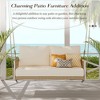 Sapphtopaz Porch Swing Sets for Backyard Woven Couch Swing Lounge 2-Seat Swing Chair with Cushions and Woven Rope for Outdoor, Garden, Terrace - 2 of 4
