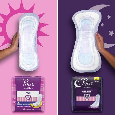 Poise Incontinence Bladder Control & Postpartum Pads for Women - Ultra Absorbency (7 Drop) - 39ct Long