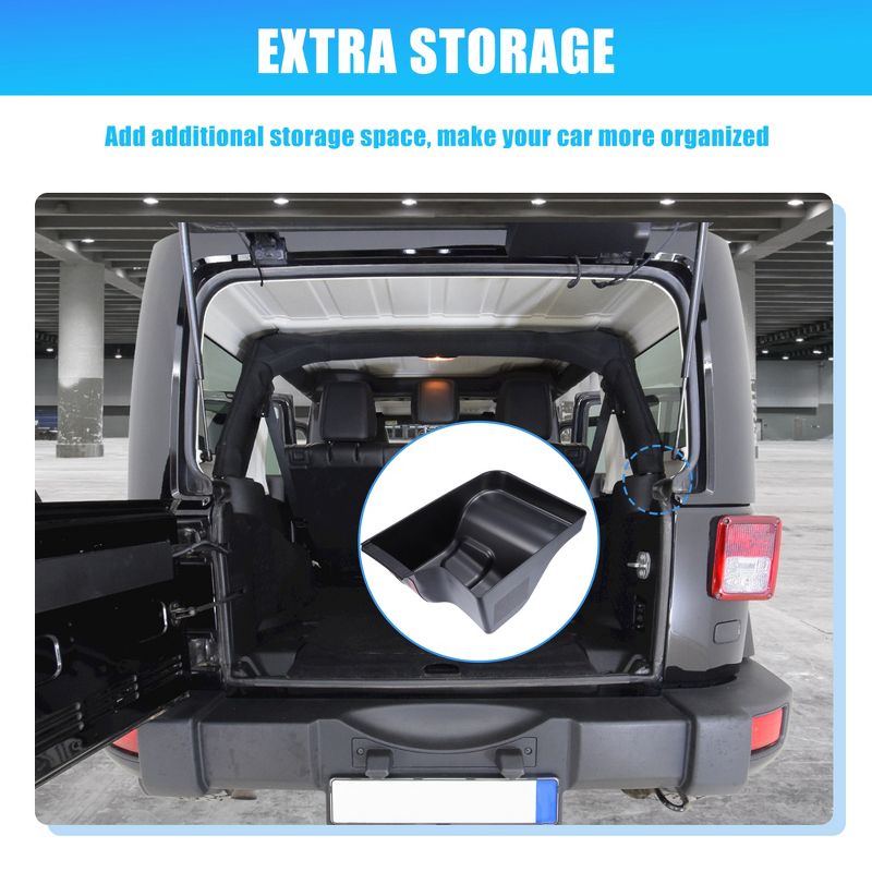 Unique Bargains Wheel Well Storage Bin for Jeep Wrangler JL Trunk Organizer Tray Cargo Side Box Black, 2 of 4