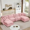 GDFStudio Oshan 130.71" Modern 4-Seater Wooden Chenille Upholstered Sectional Sofa with Movable Ottomans - 3 of 4