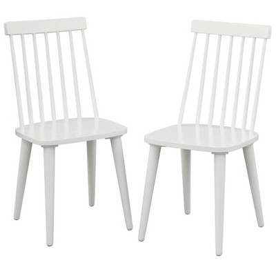 Lifestorey Set of 2 Lowry Farmhouse Solid Wood Spindle Dining Chairs