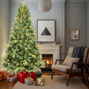 Resenkos Artificial 7ft  Christmas Tree with 1875 PE/PVC Mixed Branch Tips, 450 UL warm white led - 1 of 4