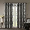DSVIMOY Curtain Panels, Knitted Jacquard Total Blackout Curtain Panel for Living Room, Bedroom, Charcoal, 84"*50"*0.13" - 3 of 4