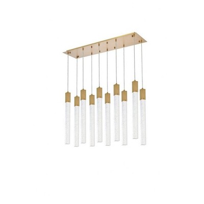 Satin Gold Crystal LED 10-Light Island Pendant