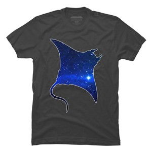 Men's Design By Humans Space Manta Ray By Shrenk T-Shirt - 1 of 4