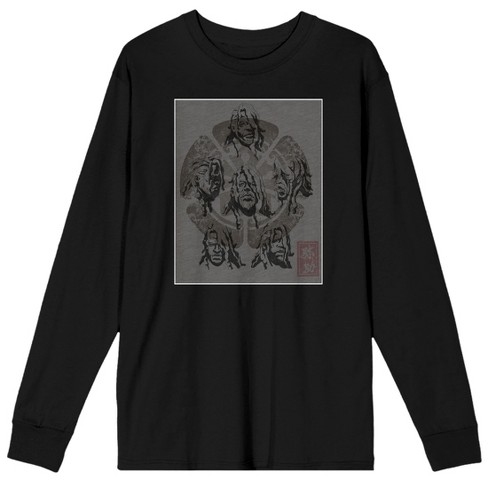 Yasuke Faces Men's Black Long Sleeve Shirt-large : Target