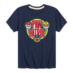 Boys' - Paw Patrol - Marshall Rubble Chase Retro Circle Logo Short Sleeve Graphic T-Shirt - 1 of 4