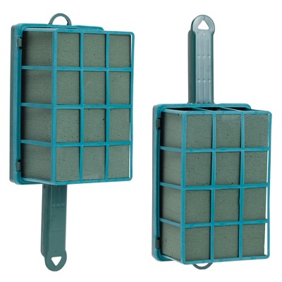 Genie Crafts 2 Pack Wet Foam For Flower Arrangements with Handles, 7 x 4.5 x 3 inches