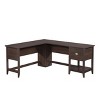 Homy Casa L-Shaped Corner Desk with Storage Drawer and Open Shelf for Home Office, Brown Finish - 2 of 4