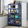 Costway 3PCS 72''Heavy Duty Steel 5 Level Garage Shelf Storage Adjustable Shelves Silver\Blue - image 4 of 4