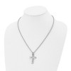 Black Bow Jewelry Mens Stainless Steel Brushed & Polished Voided Cross Necklace, 20 Inch - 3 of 4
