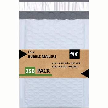 Link Size #00 5"x10" Poly Bubble Mailer Self-Sealing Waterproof Shipping Envelopes Pack Of 250