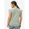 ellos Plus Size Cap Sleeve Henley Tee - 3 of 3