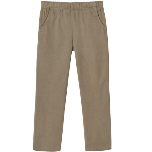City Threads USA-Made Girls Soft Cotton UPF 50+ Jersey Pocket Pants | Dark  Khaki - 12Y