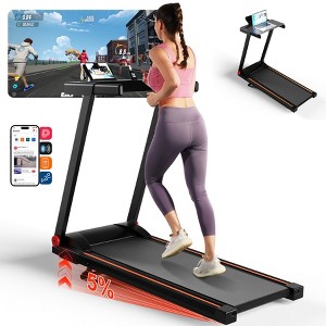 Superun 16.53 * 39.37 inches Smart Treadmill with 6% Incline Fold Walk Pad - 1 of 4