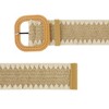 INSPIRE CHIC Women's Straw Belts Stretch Boho Wooden Style Buckle Waist Belt - 2 of 4