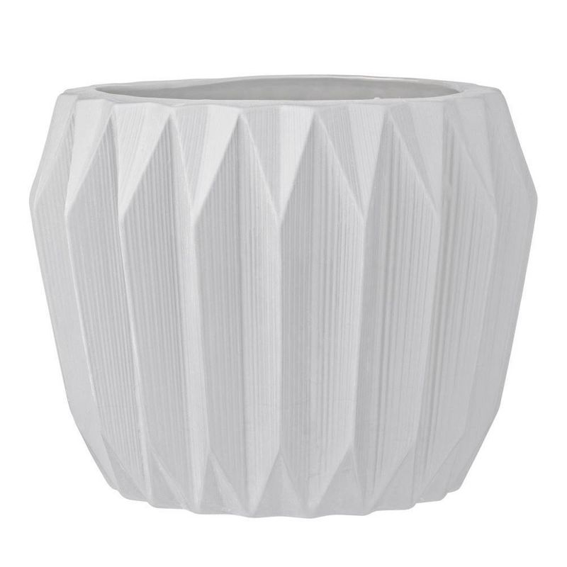 Ceramic Fluted Flower Pot - White (7&#34;) - Storied Home, 1 of 7