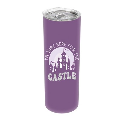 Elanze Designs I'm Just Hear For The Castle Magical Plum Purple 20 ounce Stainless Steel Travel Tumbler with Lid For Your On The Go Beverages
