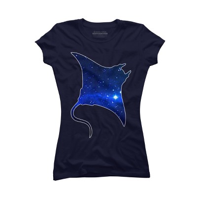Junior's Design By Humans Space Manta Ray By Shrenk T-Shirt