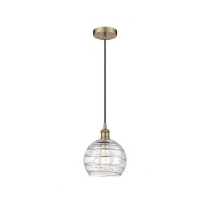 Athens Deco Swirl - 1 Light Mini Pendant In Industrial Style-10.75 Inches Tall and 8 Inches Wide - 1 of 1