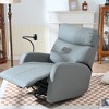 PAGED Modern Swivel Recliner Chair, PU Leather Nursery Rocking Chair with Phone Holder, Comfy Accent Chair for Bedroom, Living Room - 2 of 4