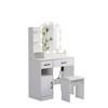 CAVINAS Vanity Desk with Mirror Vanity Table with Sliding Mirror, 4 Drawers, 6 open Shelves for Apartment, Bedroom - 2 of 4
