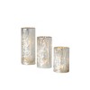 Sullivans Winter Scene Glass Pillar Candle Holder Set of 3, 10"H, 8"H & 6"H Silver - 4 of 4