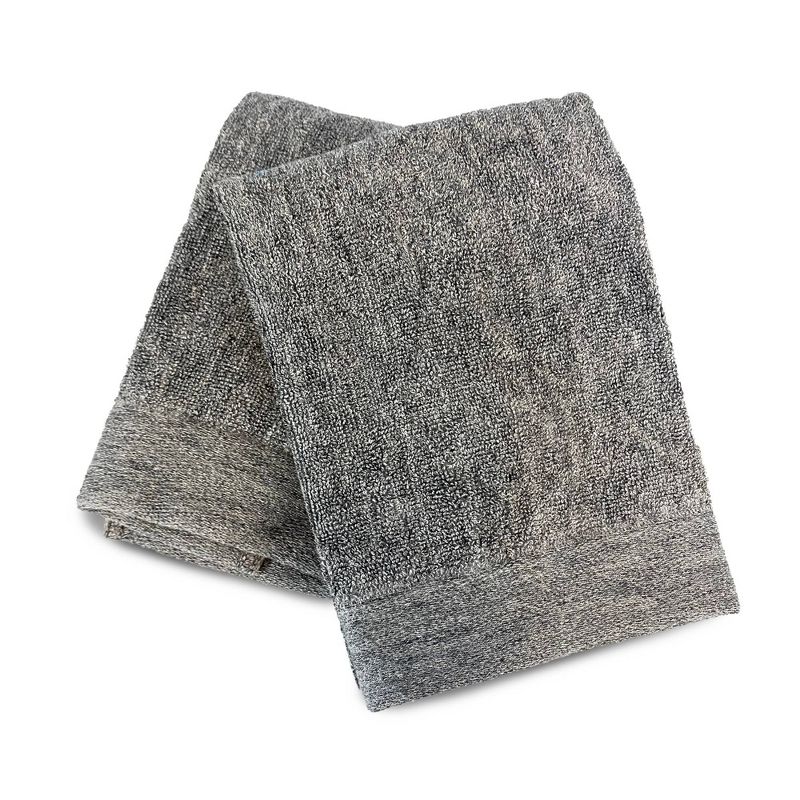 2pc Melange Viscose from Bamboo Cotton Hand Towel Set Charcoal - BedVoyage, 1 of 9